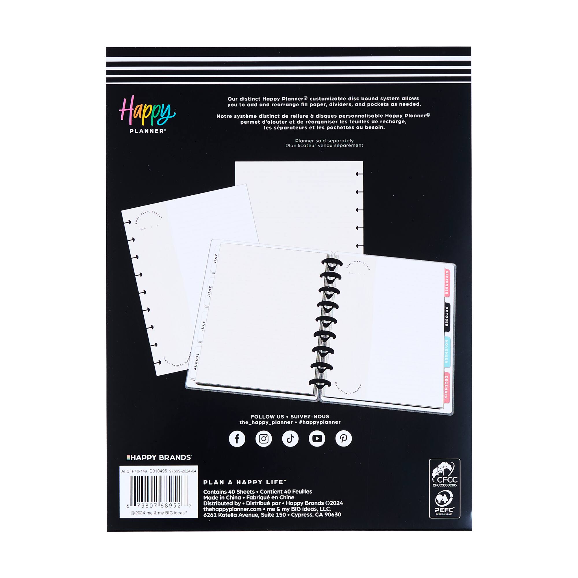 The Classic Happy Planner® Neutrals Fill Paper, 40 Sheets